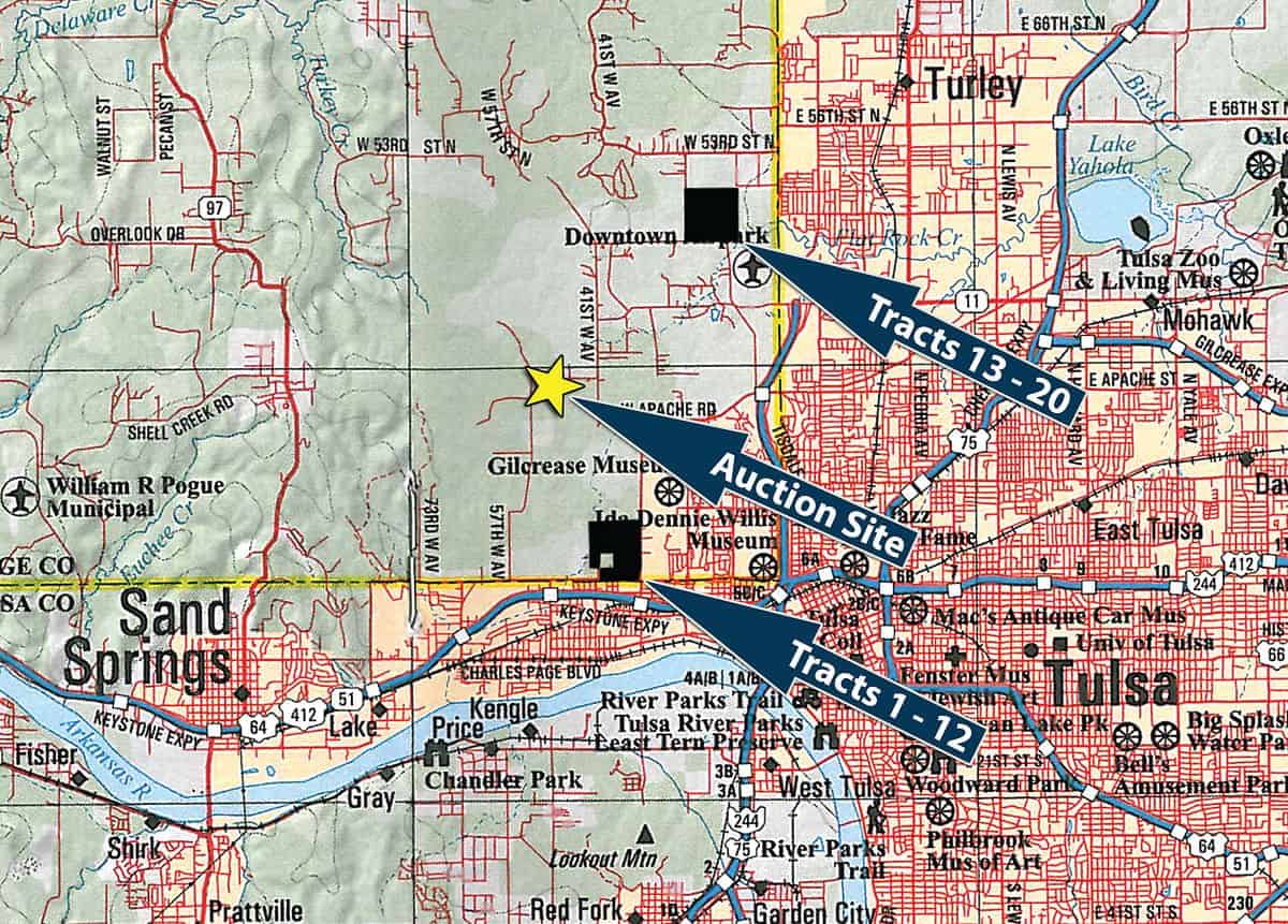 MAJOR TULSA LAND AUCTION 310 ACRES IN 20 TRACTS DATE CHANGE