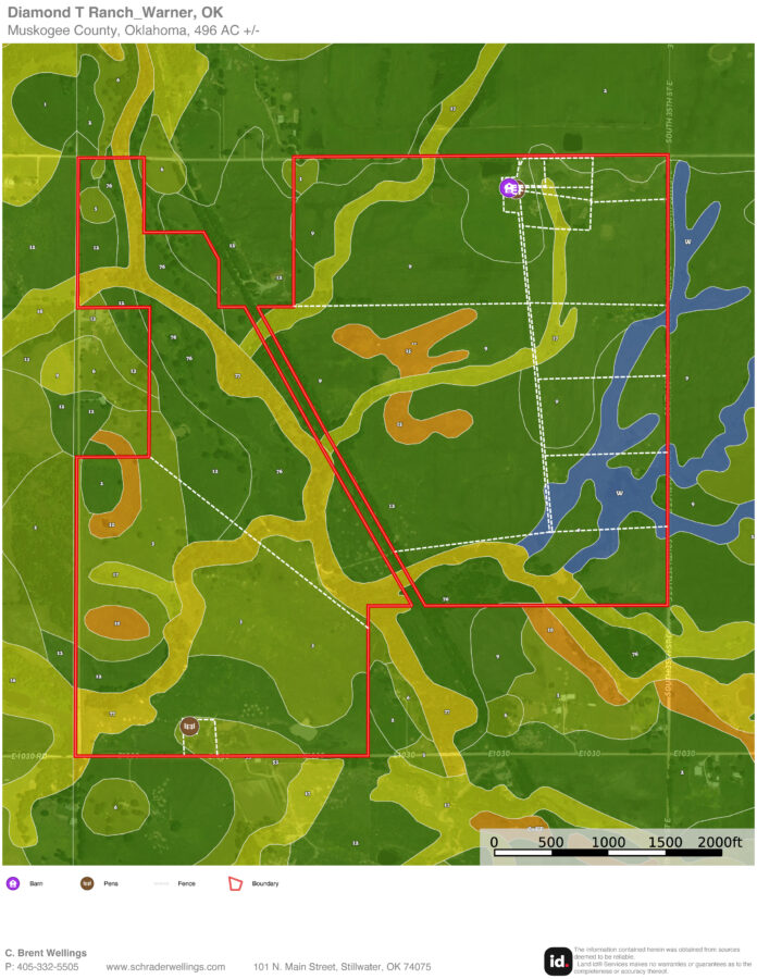 Soils Map of Diamon T Ranch Warner, OK