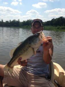 Trophy bass fishing at The Floyd Ranch, Garvin County, OK