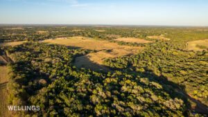 High-resolution aerial showing potential large-lot sites and varied terrain at Lost Creek 158