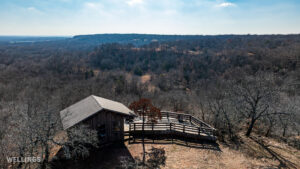 Ranch cabin scenic overlook of native landscape at The Floyd Ranch