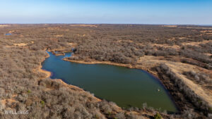 Aerial view of The Floyd Ranch 4,743.5± contiguous acres in Garvin County Oklahoma